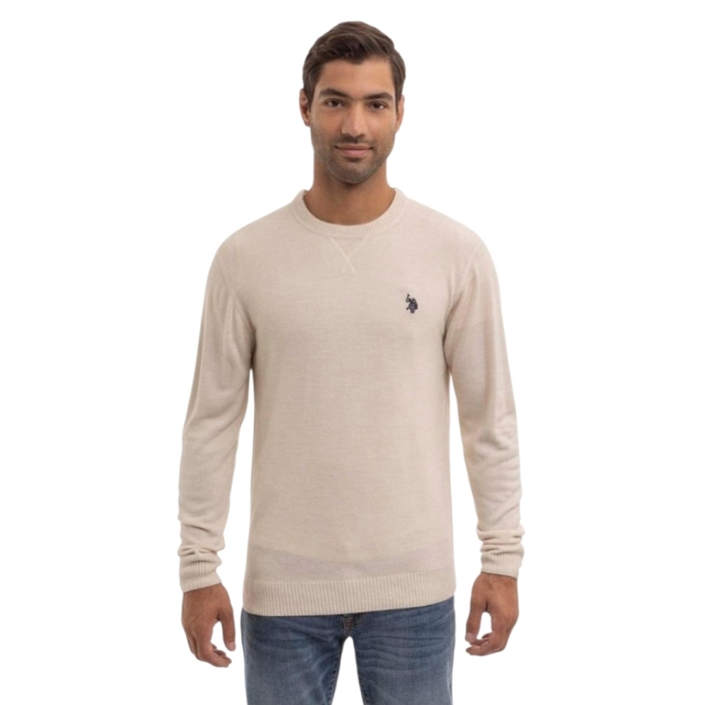 Men's US Polo Assn Solid Thermal Crew Neck Sweater Medium